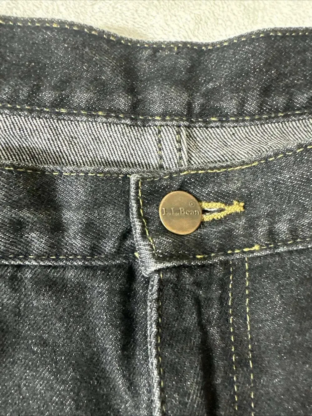 LL Bean Double L Jeans Mens 37x29 Black Natural Fit 100% Cotton Denim
